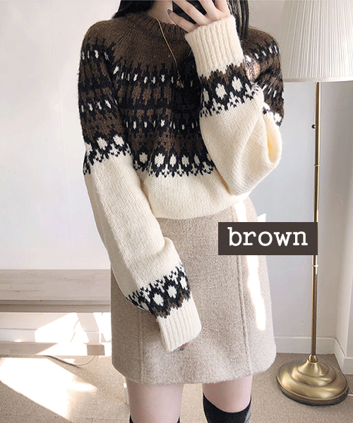 [wool 15%] 캐롤 윈터 루즈핏 라운드니트- knit
